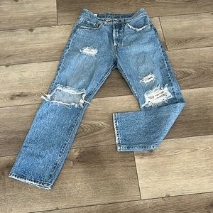Levi’s High Waist Straight Leg Ankle Button-fly
